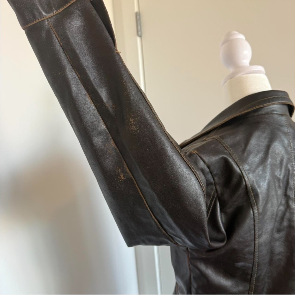 Vintage y2k 90’s brown leather jacket - Picture 5 of 6